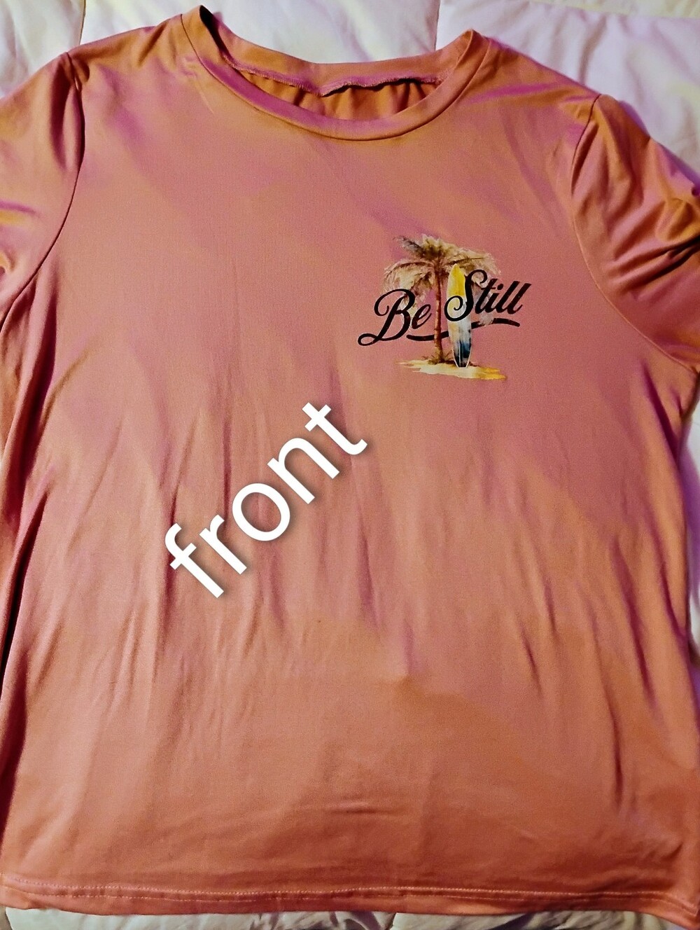 Women's Pink Large Bible Verse Tee Shirt